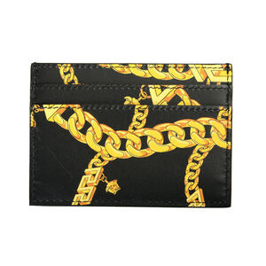 Versace Black Barocco Print Leather #175381V18B